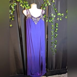 Vintage Long Gown, Purple, Size 16